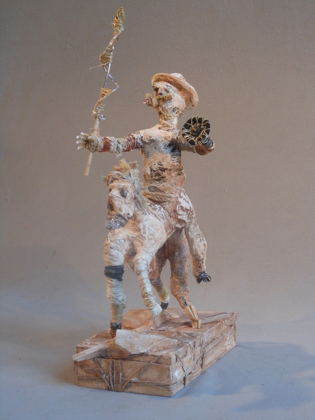 Hopes and Possessions,  2014 Wood, wire, string, rope, plaster, acrylic paint 27"H x 20"L x 15"W    