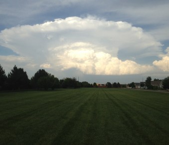 Storm clouds coming in from the East, 6/23/2015